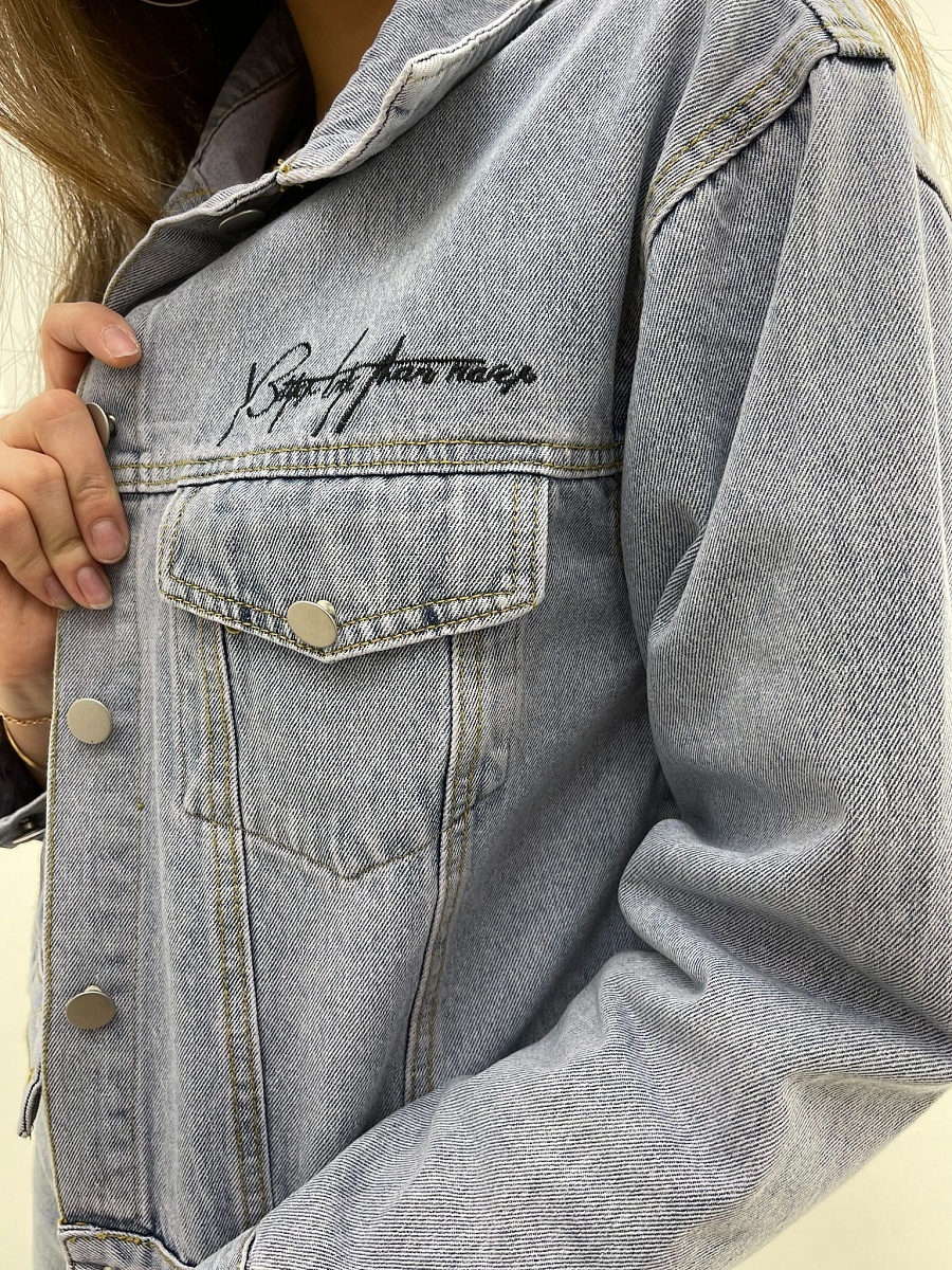 Куртка (2021) 10824 джинсовая короткая